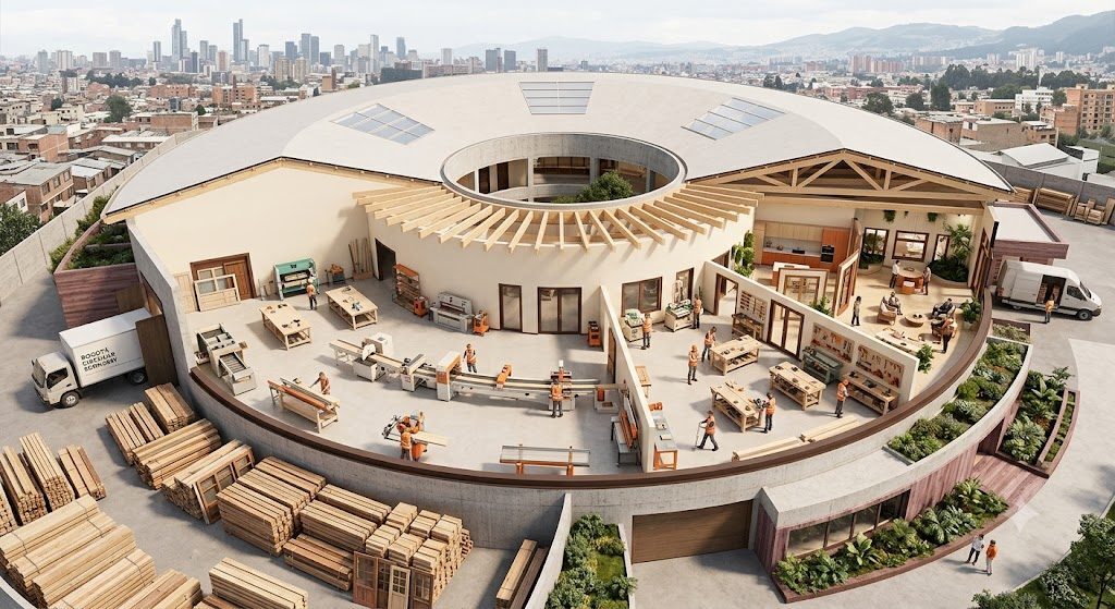 Orange Hands — Urban Mining Campus, Bogotá (Visualisierung)